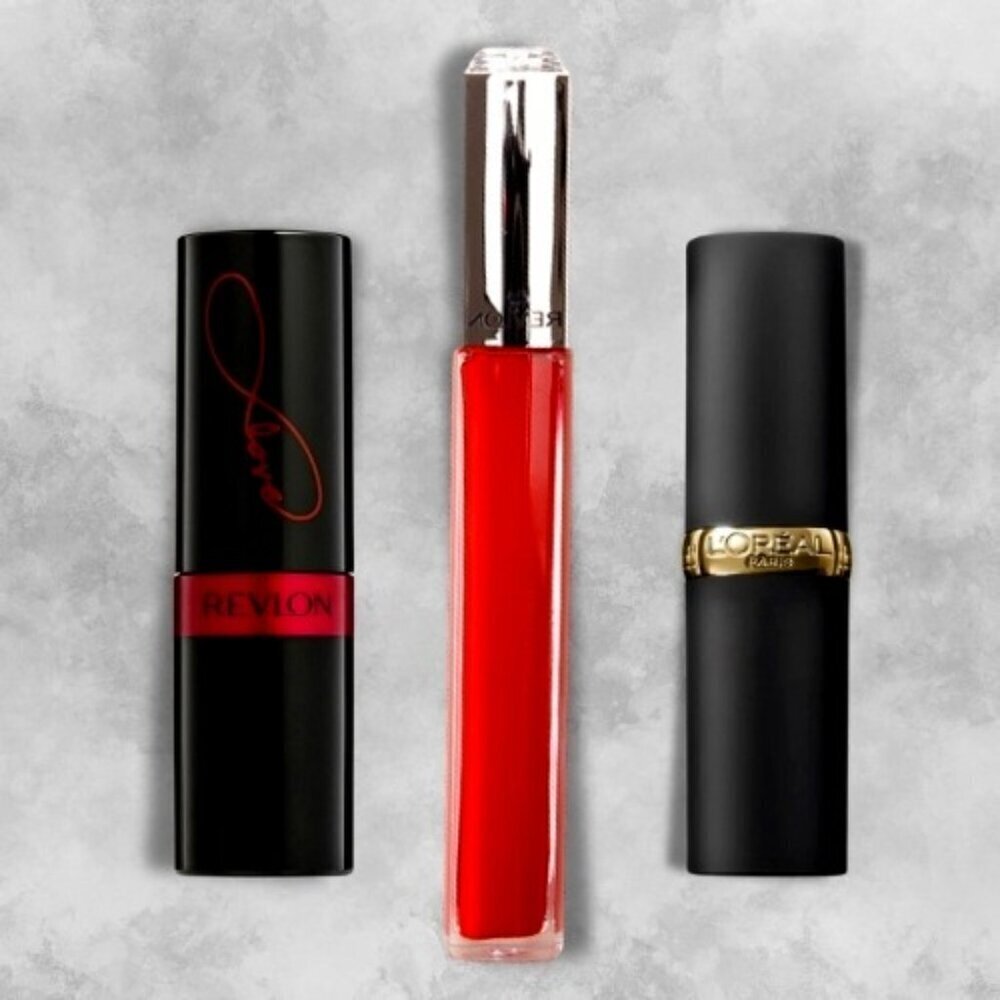 Revlon and L'Oréal Lipstick Bundle of 3 Glossy Matte Lip Color Women's OS BNIB